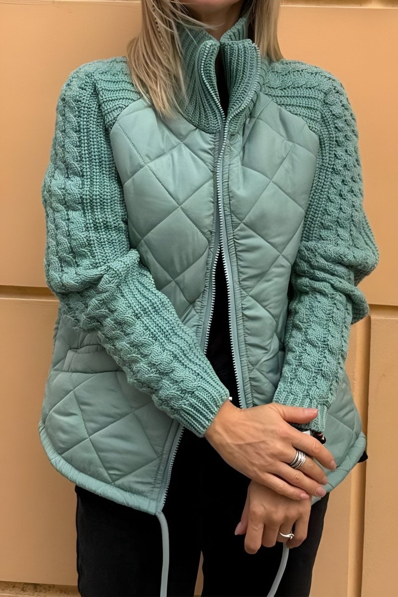 Therese | Veste Zippée en Maille Patchwork - Verona Botique