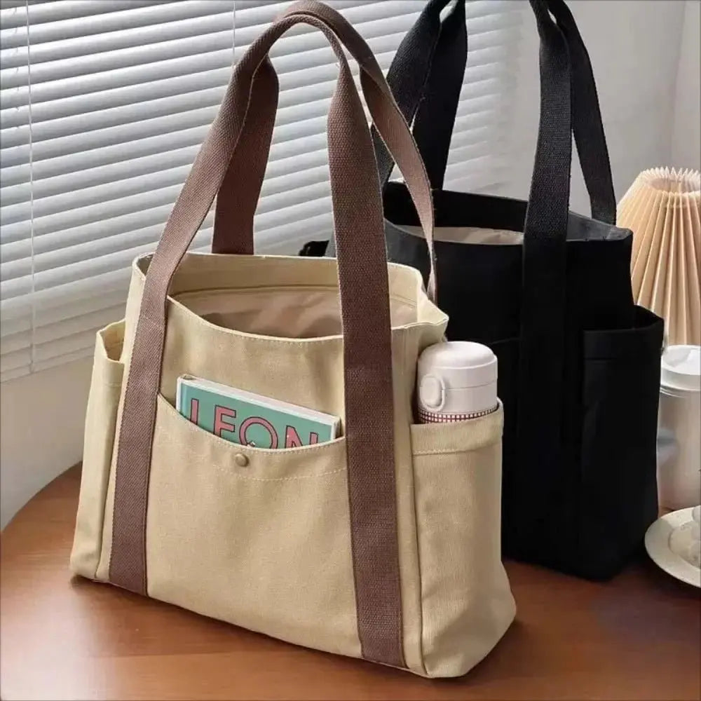 UrbanEase – Sac Cabas en Toile avec Poches Extérieures - Verona Botique