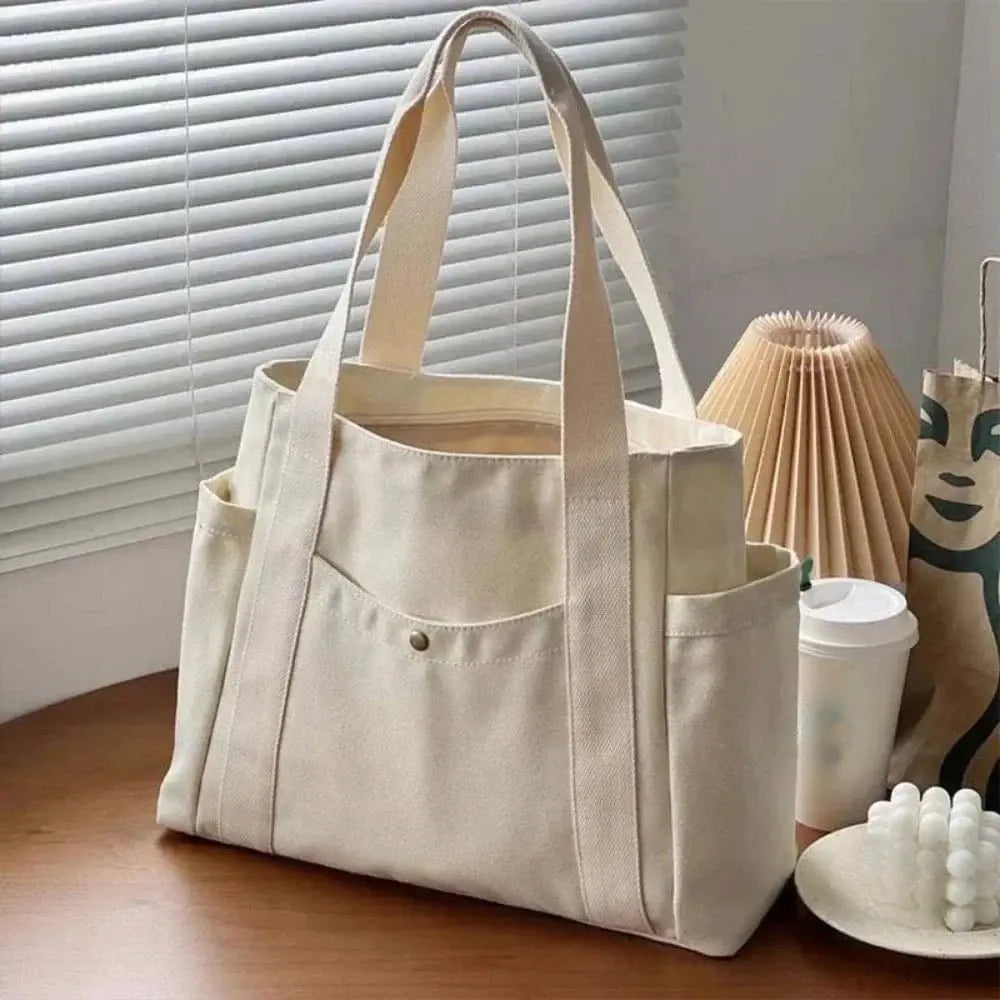UrbanEase – Sac Cabas en Toile avec Poches Extérieures - Verona Botique