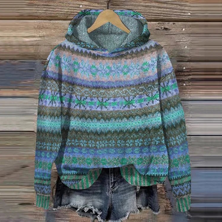 Uvelia | Sweat À Capuche Rétro Ethnique - Verona Botique