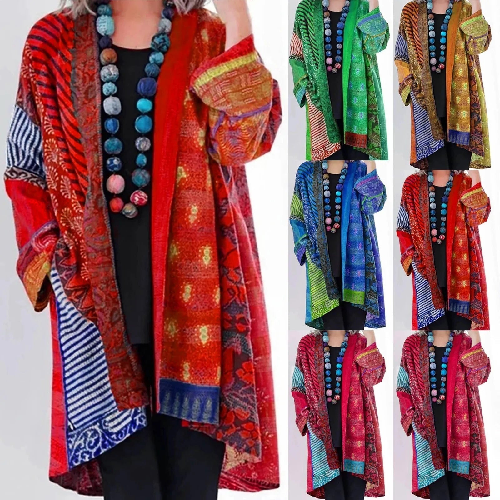 Noa™ – Kimono Vintage à Manches Longues pour un Été Bohème Élégant