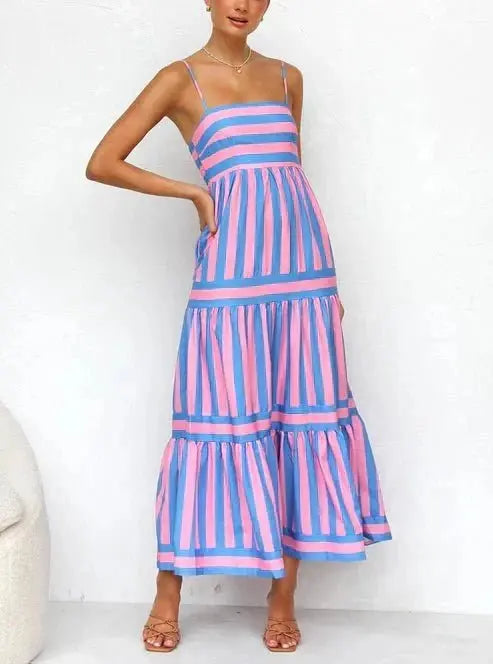 Vanessa - Robe longue à rayures - Verona Botique
