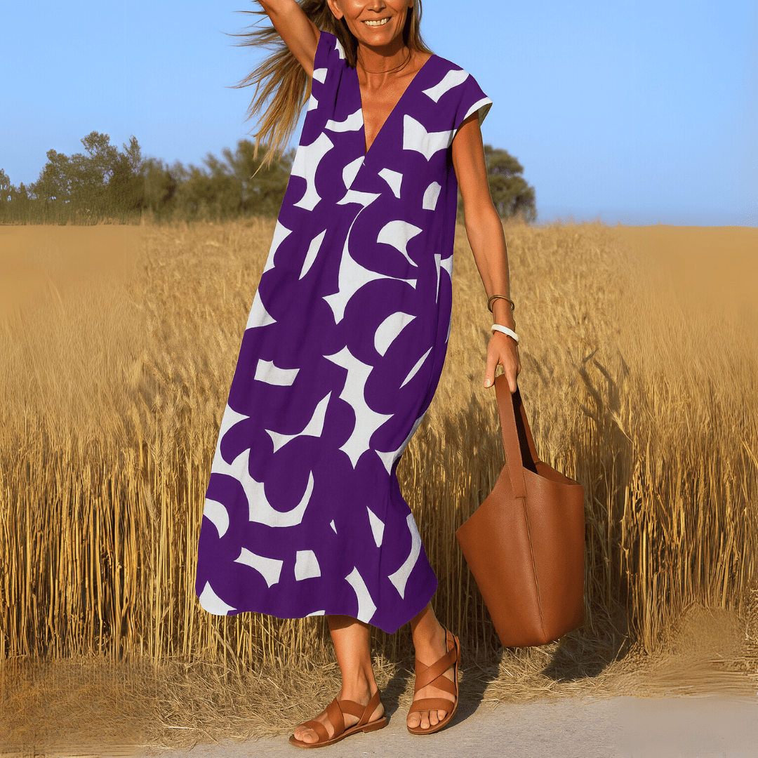 Viola | Robe Fluide À Col En V - Verona Botique