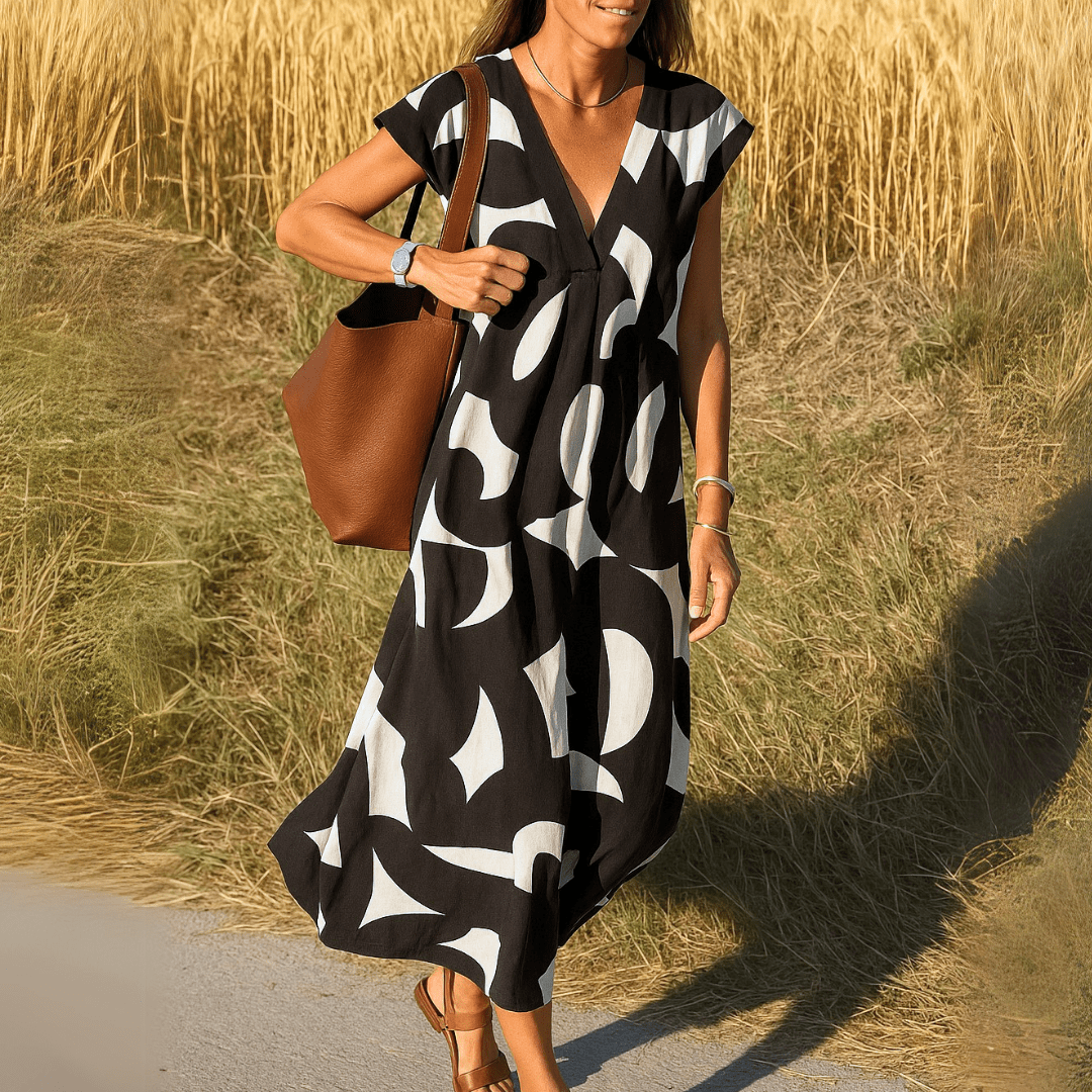Viola | Robe Fluide À Col En V - Verona Botique