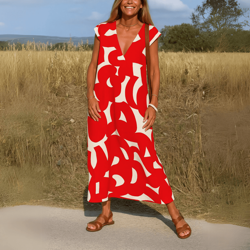 Viola | Robe Fluide À Col En V - Verona Botique