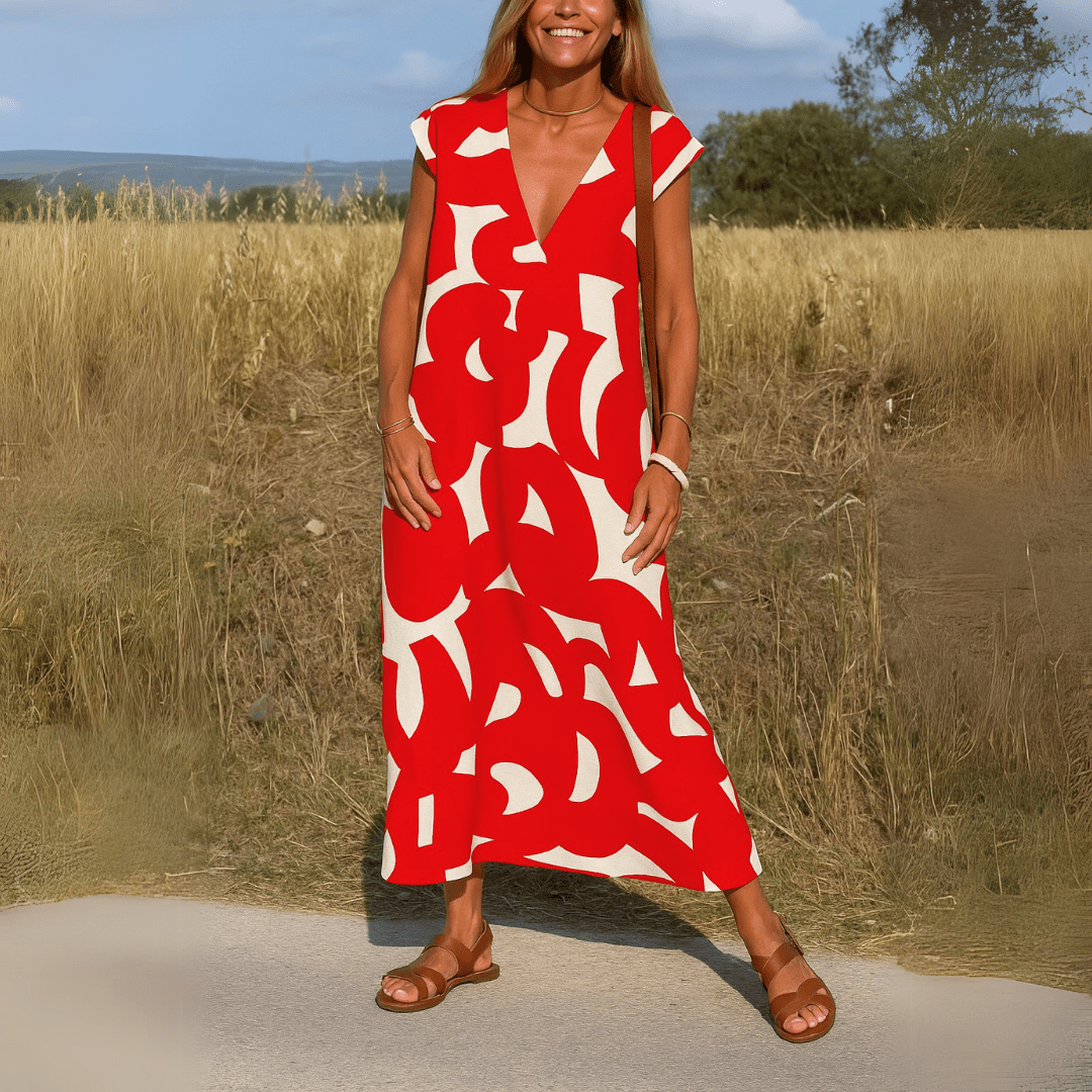 Viola | Robe Fluide À Col En V - Verona Botique