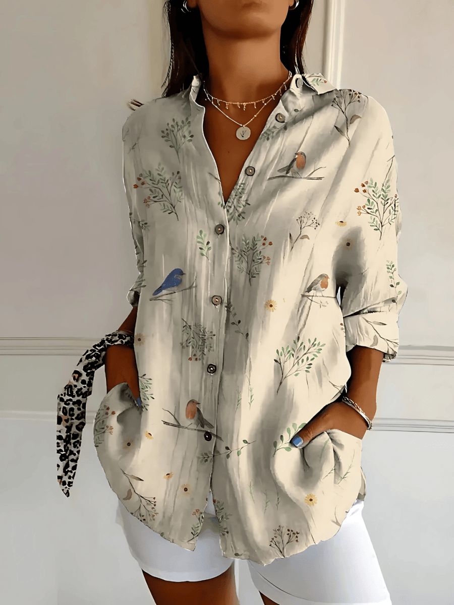 Viviana | Blouse en Coton à Motif Vague Florale - Verona Botique