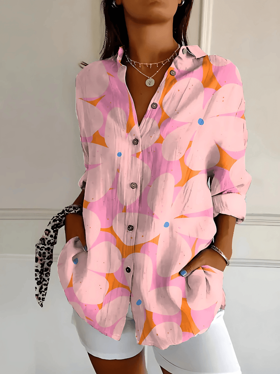 Viviana | Blouse en Coton à Motif Vague Florale - Verona Botique