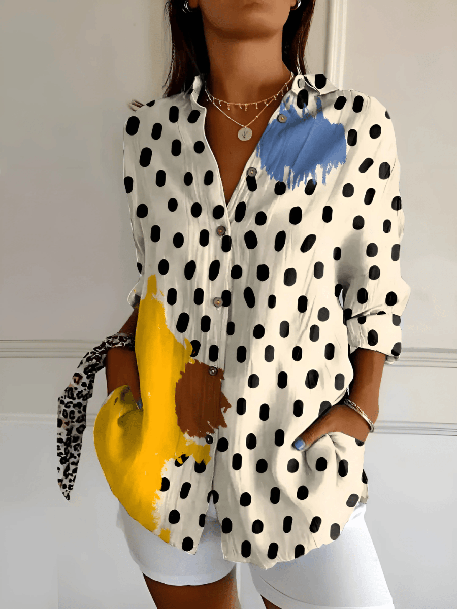 Viviana | Blouse en Coton à Motif Vague Florale - Verona Botique