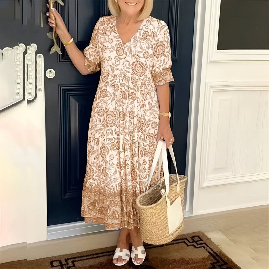 Zuri | Robe Bohème à Col en V - Verona Botique