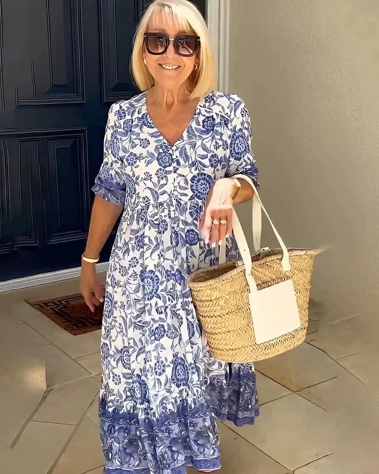 Zuri | Robe Bohème à Col en V - Verona Botique